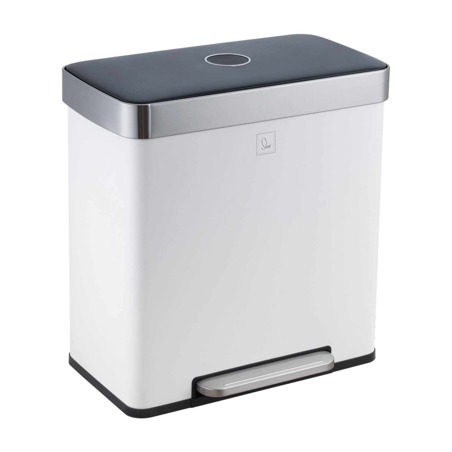 Svita LT2X30 Mülleimer 60l Treteimer 2 Fächer Mit Deckel Weiß günstig online kaufen