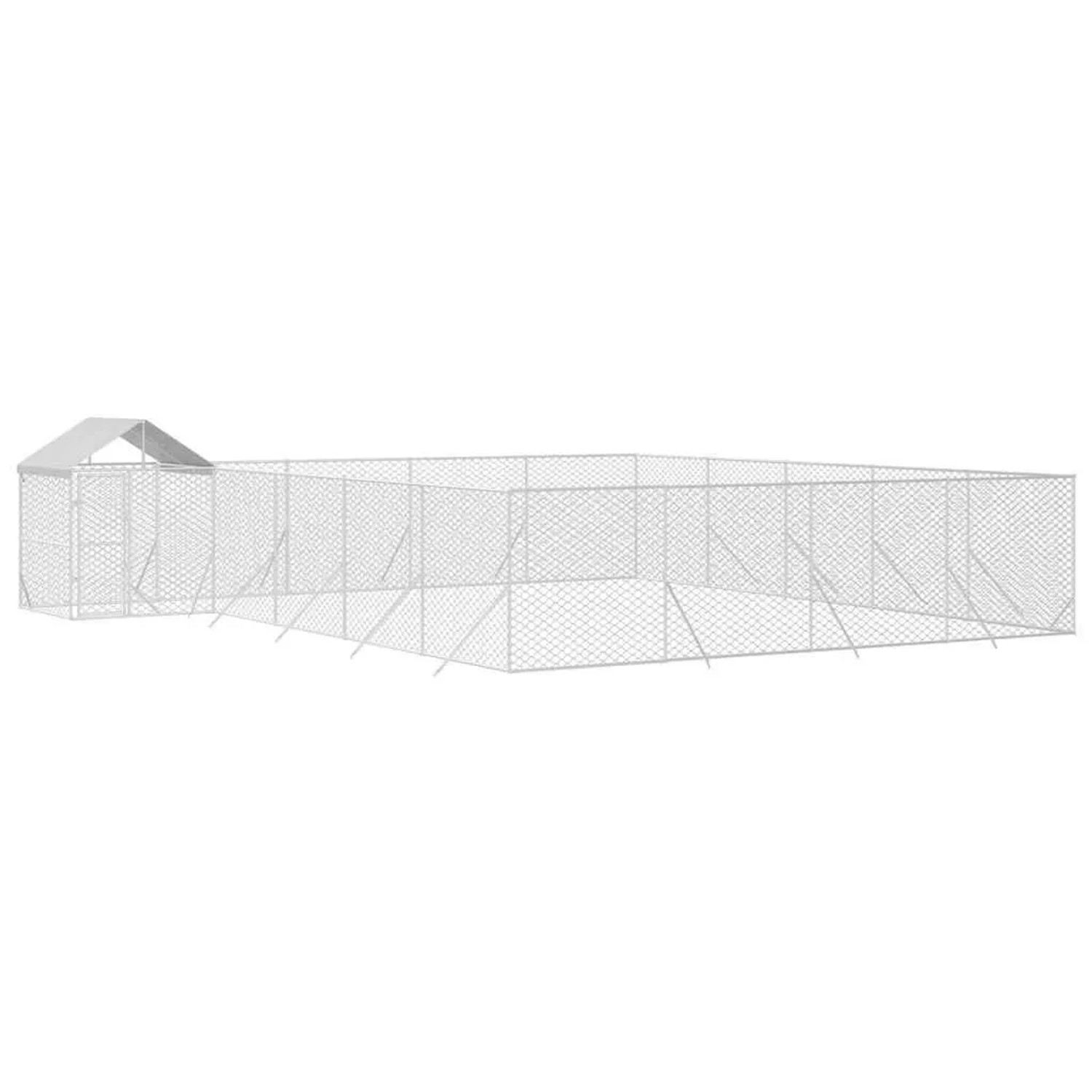 vidaXL Outdoor-Hundezwinger mit Dach Silbern 10x8x2,5 m Stahl Verzinkt 3190473