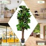Costway 150 cm Künstlicher Feigenbaum Kunstpflanze Kunstbaum Grün_6