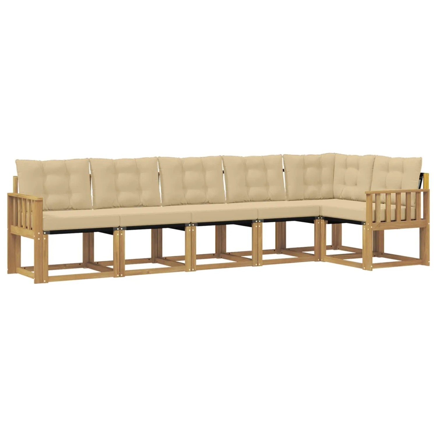 vidaXL Outdoor-Sofagarnitur mit Kissen 6-Tlg Weiß und Beige 3389523