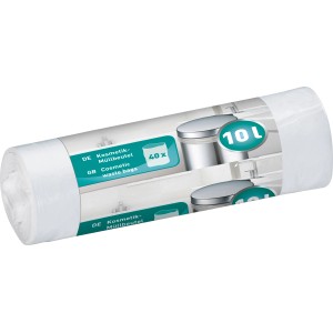 Rolle Kosmetik-Müllbeutel, 10 Liter, transparent, 40 Stück für Kosmetik-Eimer.