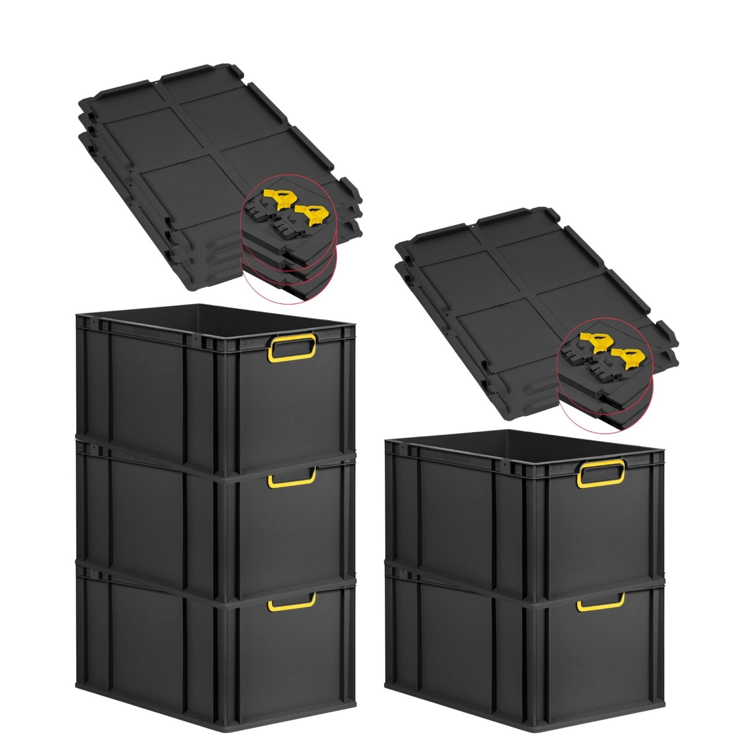 PROREGAL SuperSparSet 5x Eurobox Nextgen Color Mit Scharnierdeckel HxBxT 32 günstig online kaufen