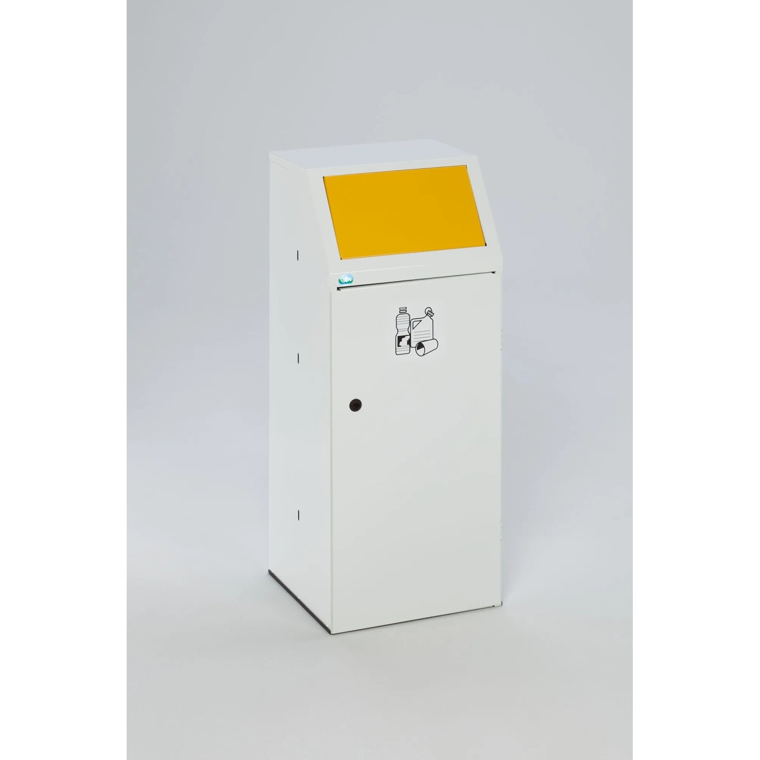 PROREGAL Robuster Wertstoffsammler Mit Fronttür Inneneinsatz 90 Liter HxBxT 105 x 40 x 40,5 cm Verzinkter Stahl Gelb