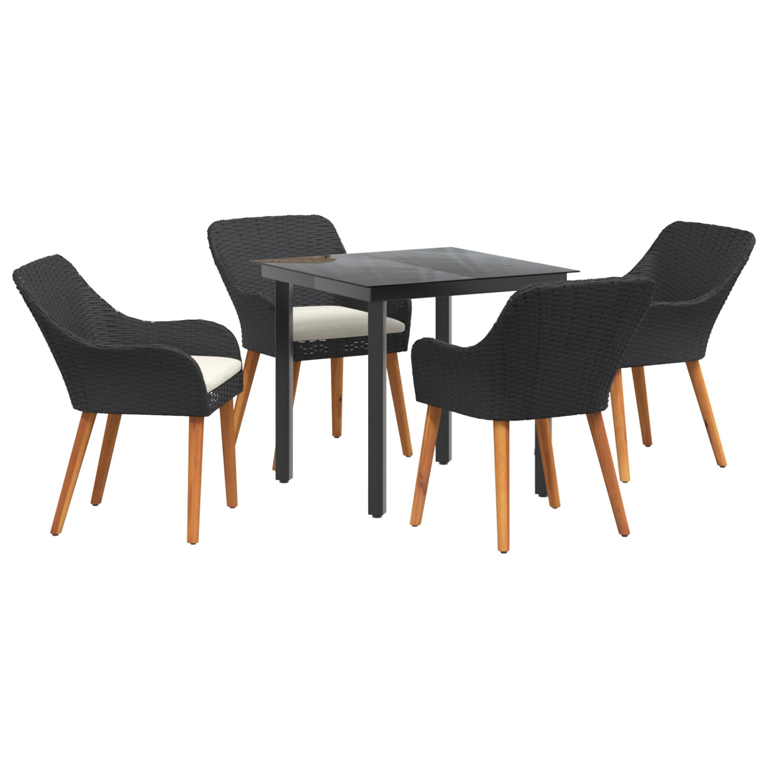 vidaXL 5-Teiliges Garten Essset Schwarzes Poly-Rattan 3261671 günstig online kaufen