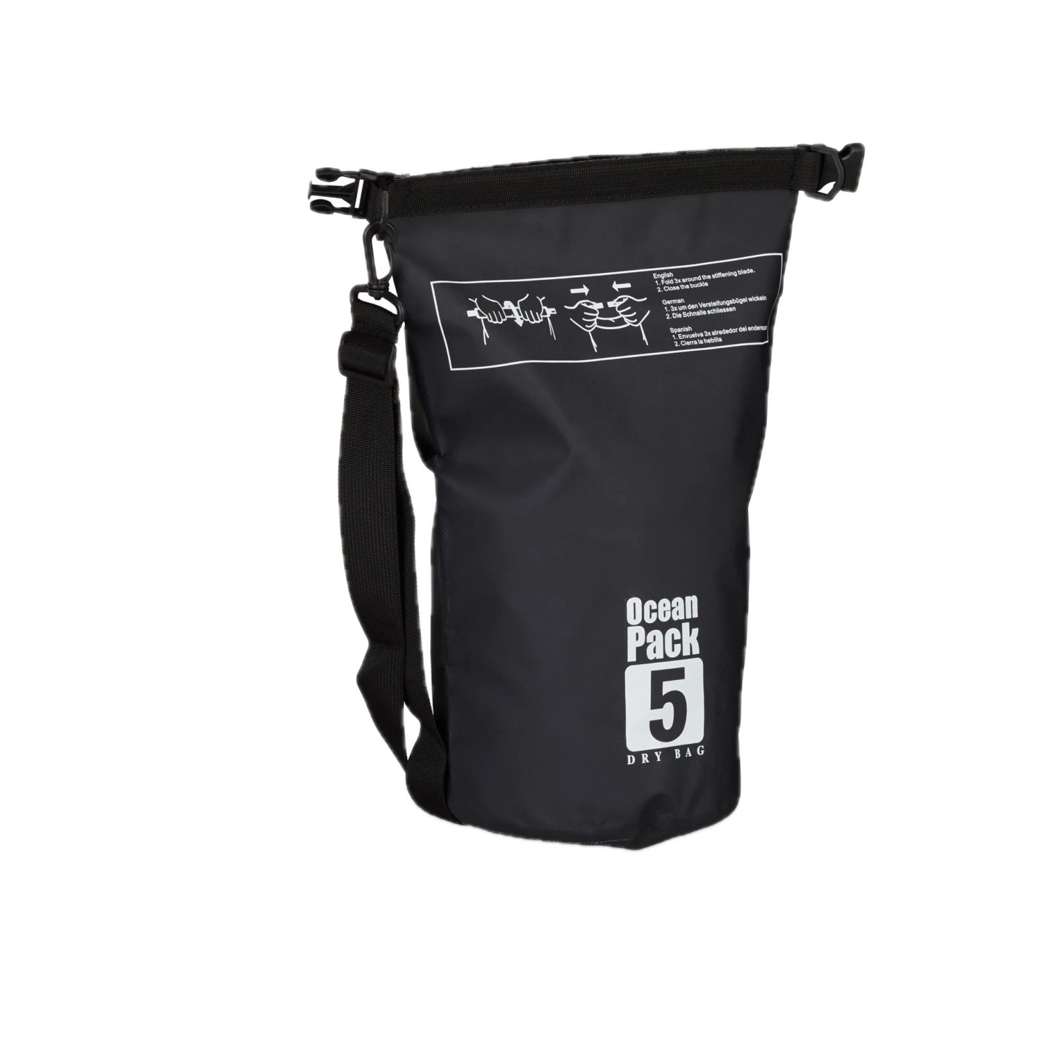 Relaxdays Trockentasche PVC Schwarz Wasserdicht 5, 38 cm x 20 cm x 0,5 cm 0,3 kg