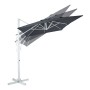 Grauer AXI Ampelschirm 300x200 cm mit Handöffner, verschiedene Neigungswinkel dargestellt.