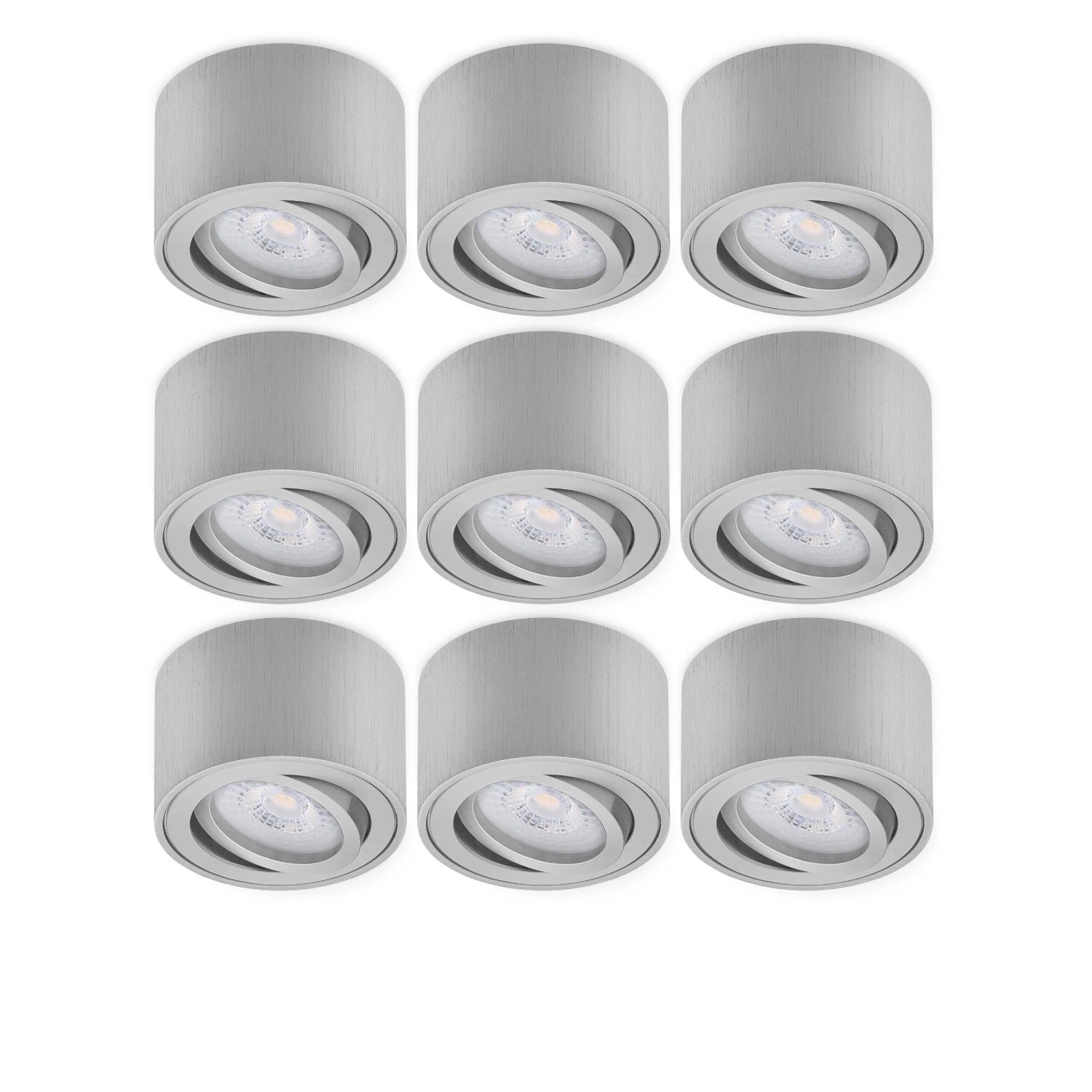 Oktaplex 9er Set Aufputz Strahler Lile S Schwenkbar inkl. LED-Module Warmwe günstig online kaufen
