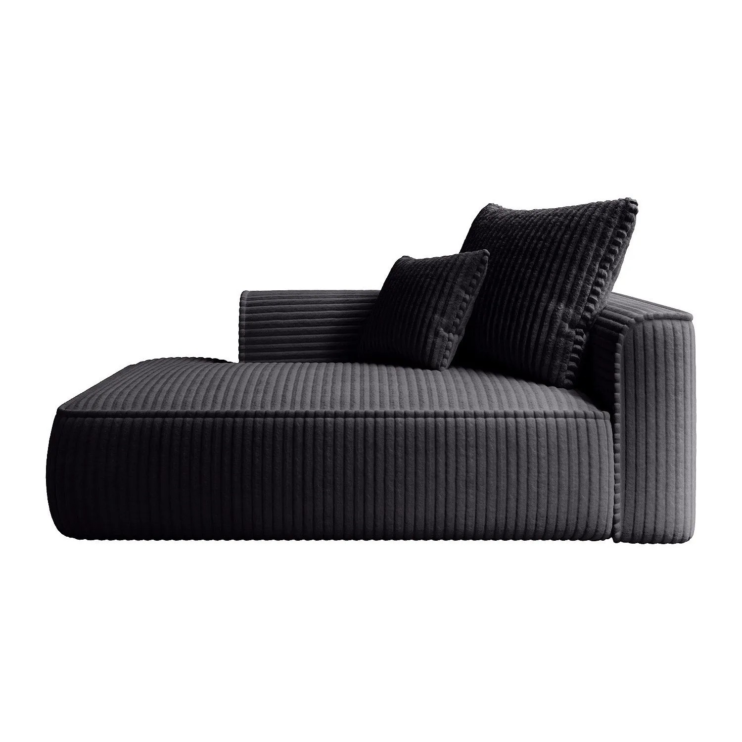 Vente-unique Recamiere Ohne Schlaffunktion Pineta Schwarz 180 cm