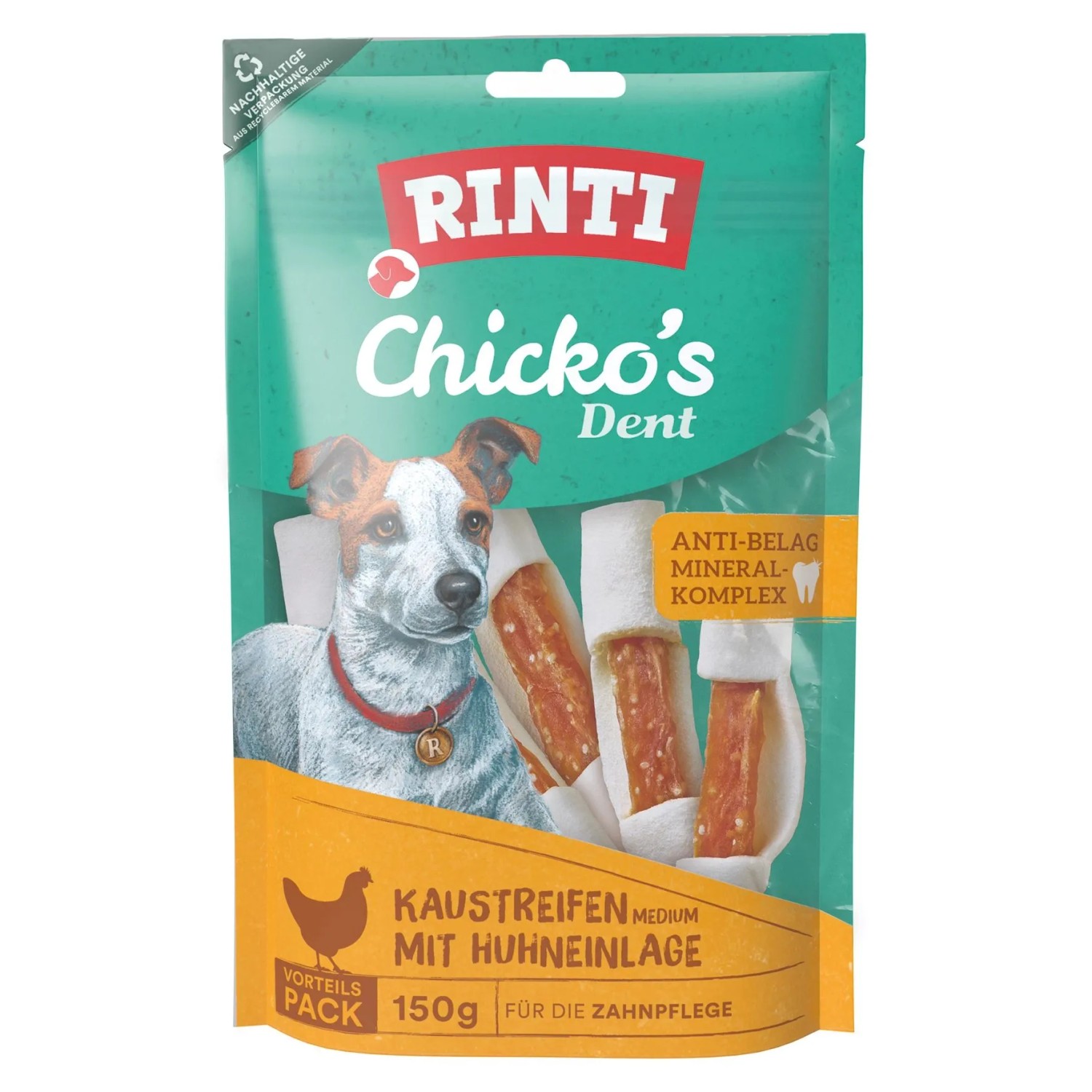 Rinti Hunde-Natursnacks Chicko Dent Medium Huhn 150 g