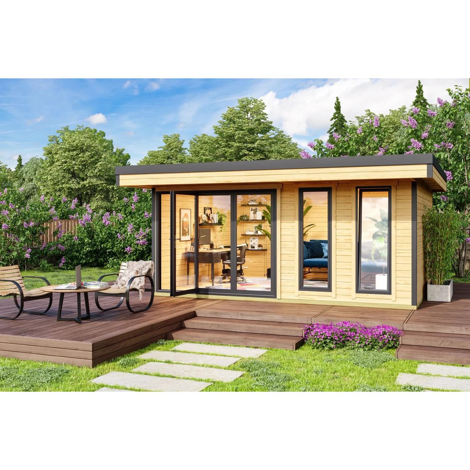 Lasita Gartenhaus Domeo 8 Natur/Unbehandelt 500 cm x 400 cm