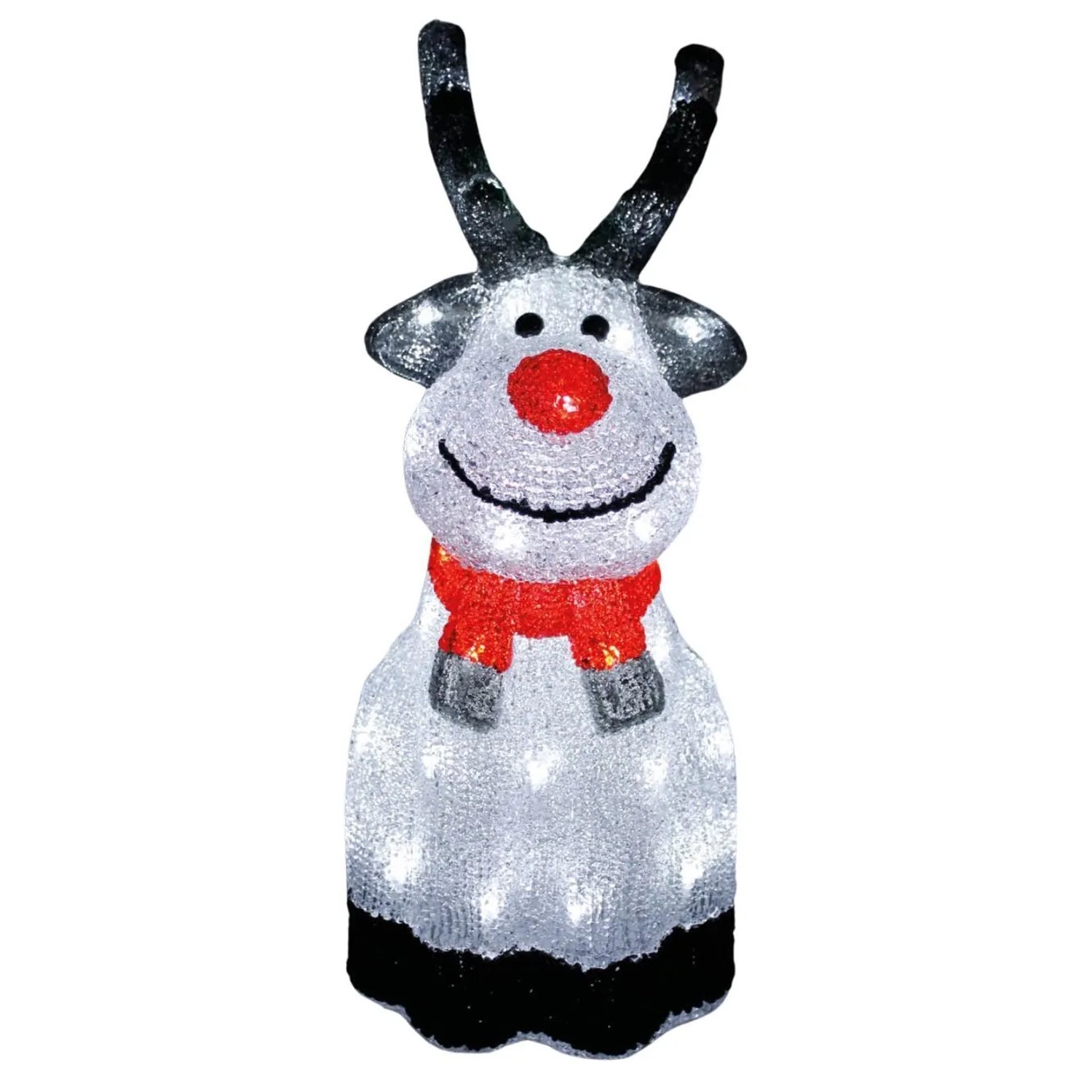 Lex Acryl Elch 45 LEDS Weihnachtsfigur Beleuchtet Timer Weihnachtsdeko Außen & Innen