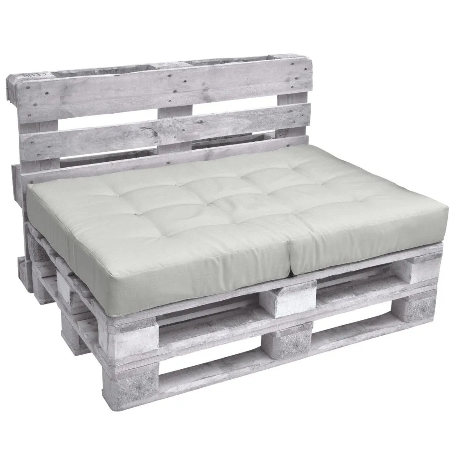 Beautissu ECO Elements Palettenkissen Sitz 120x80x15cm Hellgrau