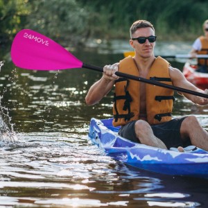 24Move Paddel Doppelpaddel 2in1 - SUP Stand Up Board- Kajak - Aluminium 230cm - Pink