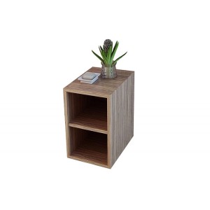 Jet-Line Bad Mittelschrank Brixen in Zebraoptik/Holzoptik mit zwei Fächern. Badmöbel-Set.