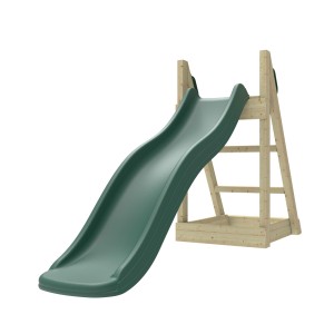 OutdoorToys Rutsche Grizzly, 175 cm, dunkelgrün, mit Holzleiter für Spieltürme & Spielanlagen.