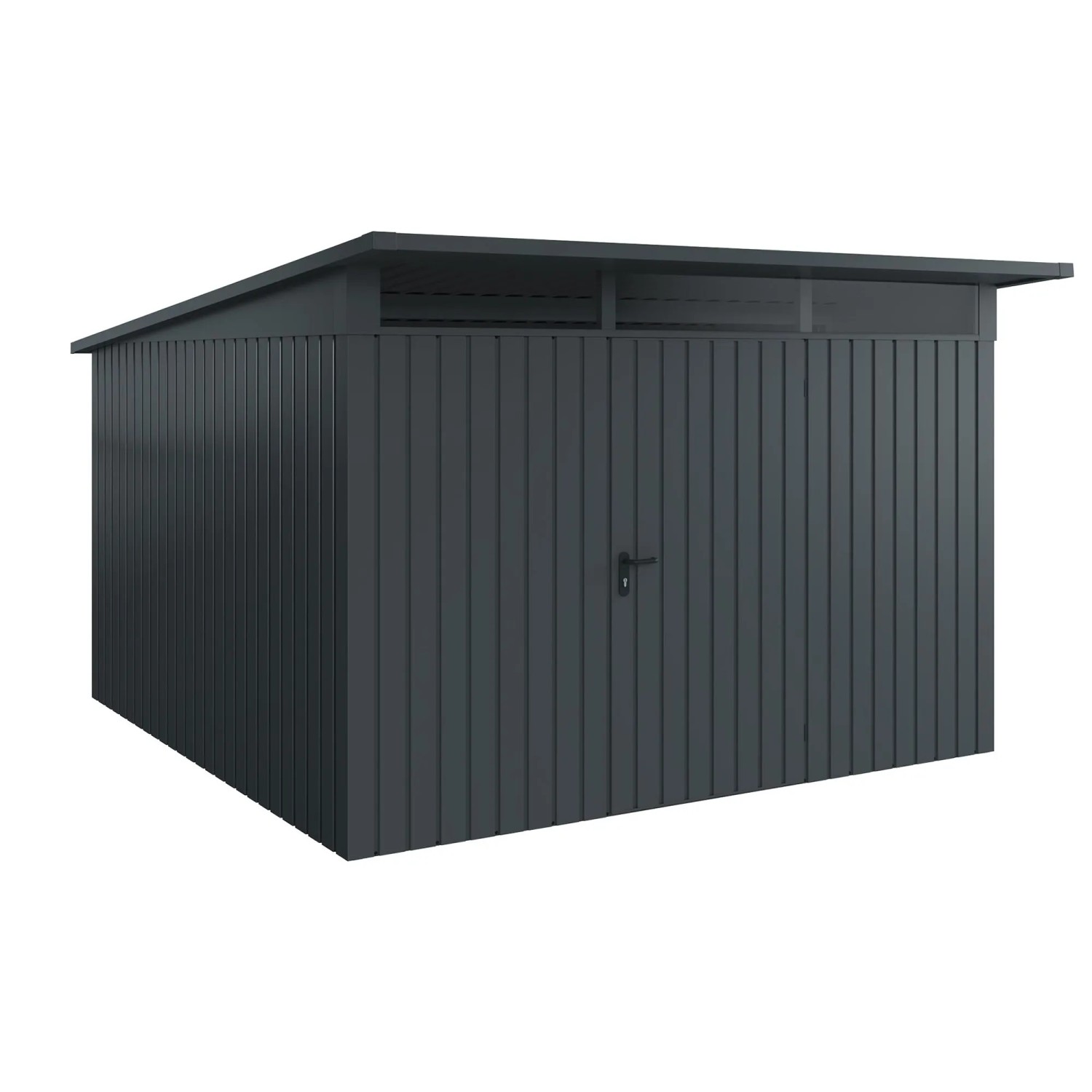 EcoStar Gerätehaus Euroline Pultdach 325 cm x 358 cm Anthrazitgrau 1-flg.