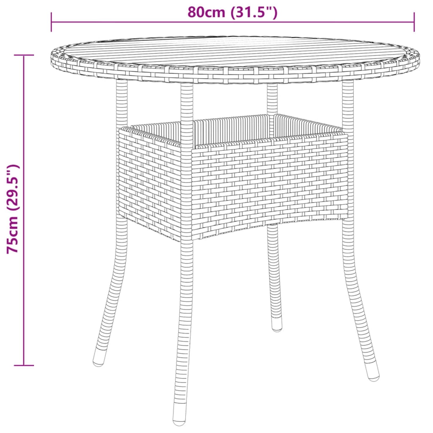 Graues 3-tlg. vidaXL Garten-Bistro-Set aus Poly Rattan, bestehend aus Tisch und Stühlen.