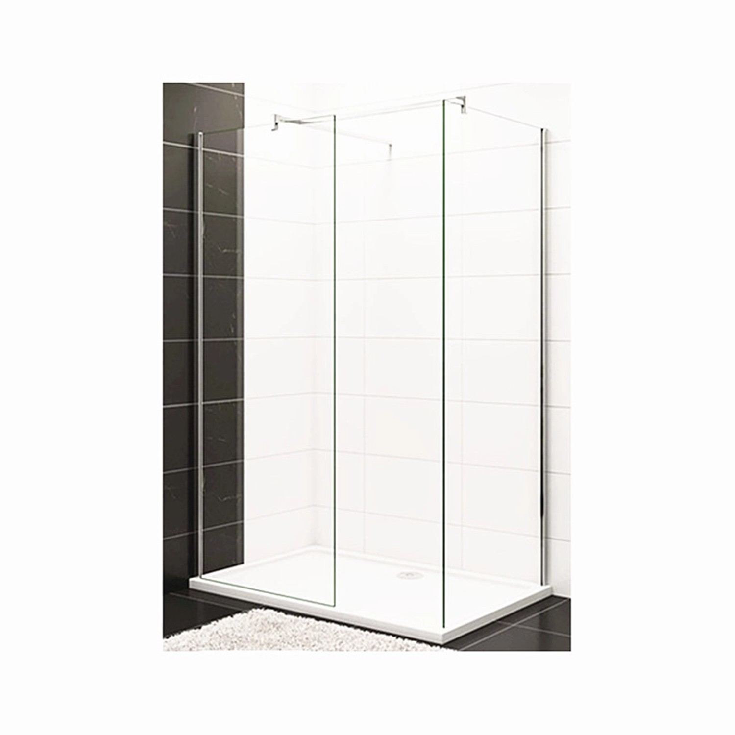 Duschparadies Duschkabine 80 x 80 x 200cm Walk in Glas 8mm Nano Glas Klargl günstig online kaufen