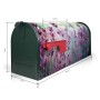 Grüner US Briefkasten mit Lavendel Motiv, 48x22x16cm. Amerikanischer Postkasten für Wand- oder Standmontage.