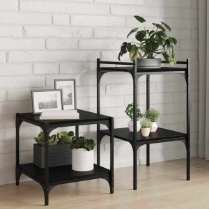 vidaXL Regalbretter, 4 Stk., schwarz, 40x40 cm, Holzwerkstoff, für Büroschränke und Regalsysteme.