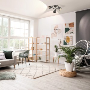 Moderne, schwarze 3-flammige Deckenleuchte Speedy von Fischer & Honsel, Durchmesser 35 cm.