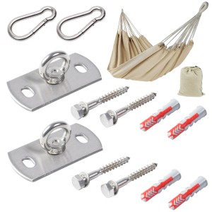 Toldoro Hängematte mit Wandhalterung, Edelstahl, Liegefläche 200x140cm, Zubehör inklusive.