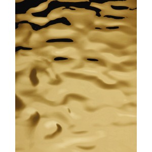 WALLFACE Wandpaneel OCEAN Gold, metallisch spiegelnd, 260x100cm, goldfarbene 3D-Optik.