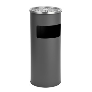 Grauer Svita Standaschenbecher mit Mülleimer, 30L, 60x25cm, für Haushaltshelfer.