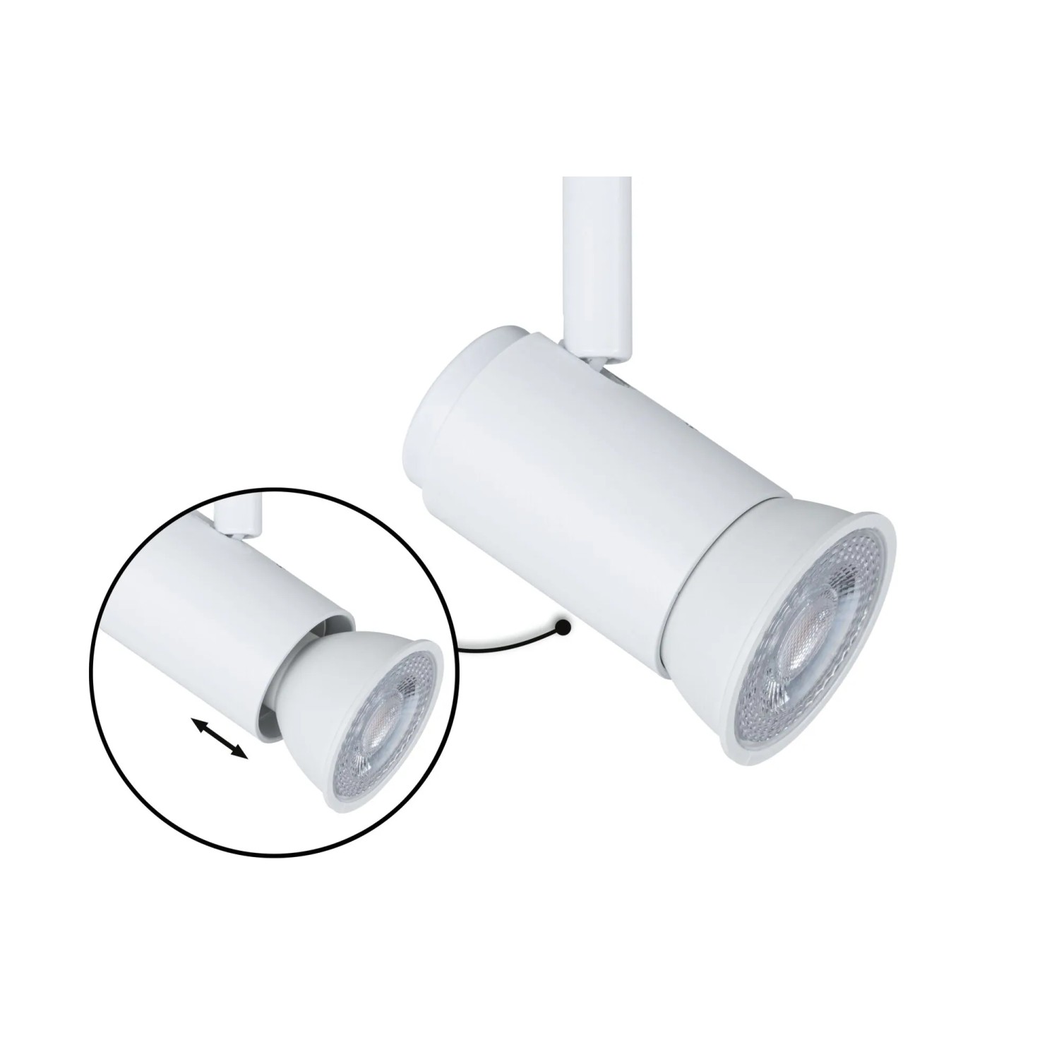 Paulmann URail Schienenspot Runa, signalweiß, mit GU10 Fassung für LED-Schienensysteme.