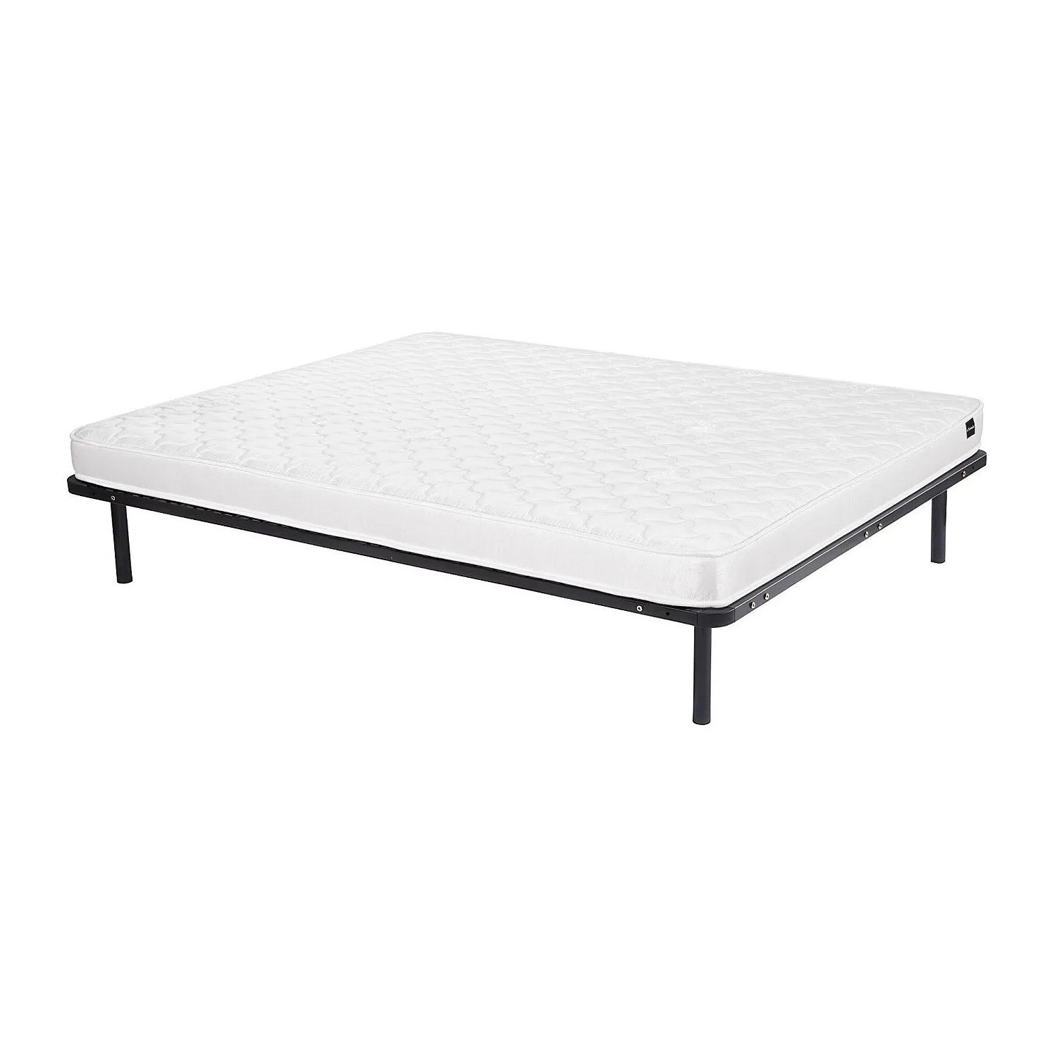 Vente-unique Matratze Und Lattenrost Danae Schwarz  Weiß 190 cm  188 cm  3.8 cm