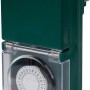 Grüne mechanische Tageszeitschaltuhr mit 48 Schaltmöglichkeiten für Haus und Garten.