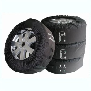 Westfalia Reifenhüllen Profi Set, 4 XL schwarze Polyesterhüllen für Reifenschutz und Lagerung.