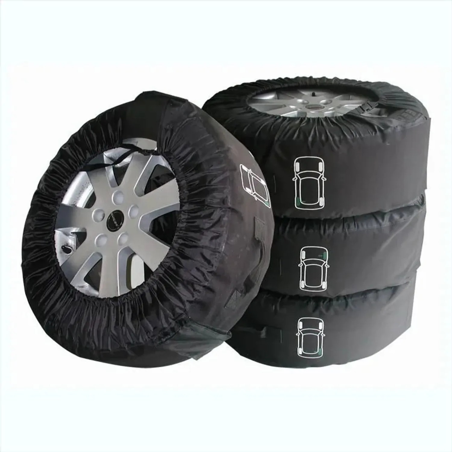 Westfalia ReifenhÜLlen Profi Set 4 StÜCk XL Polyester Schwarz