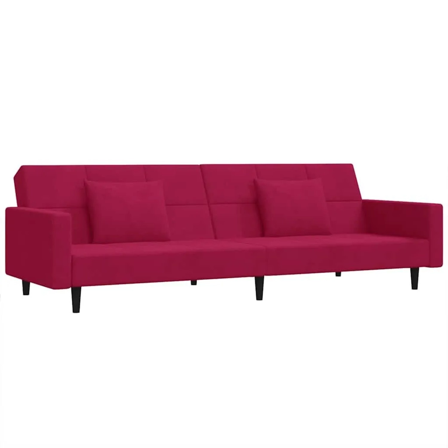 vidaXL Schlafsofa 2-Sitzer mit 2 Kissen Weinrot Samt 375820 günstig online kaufen