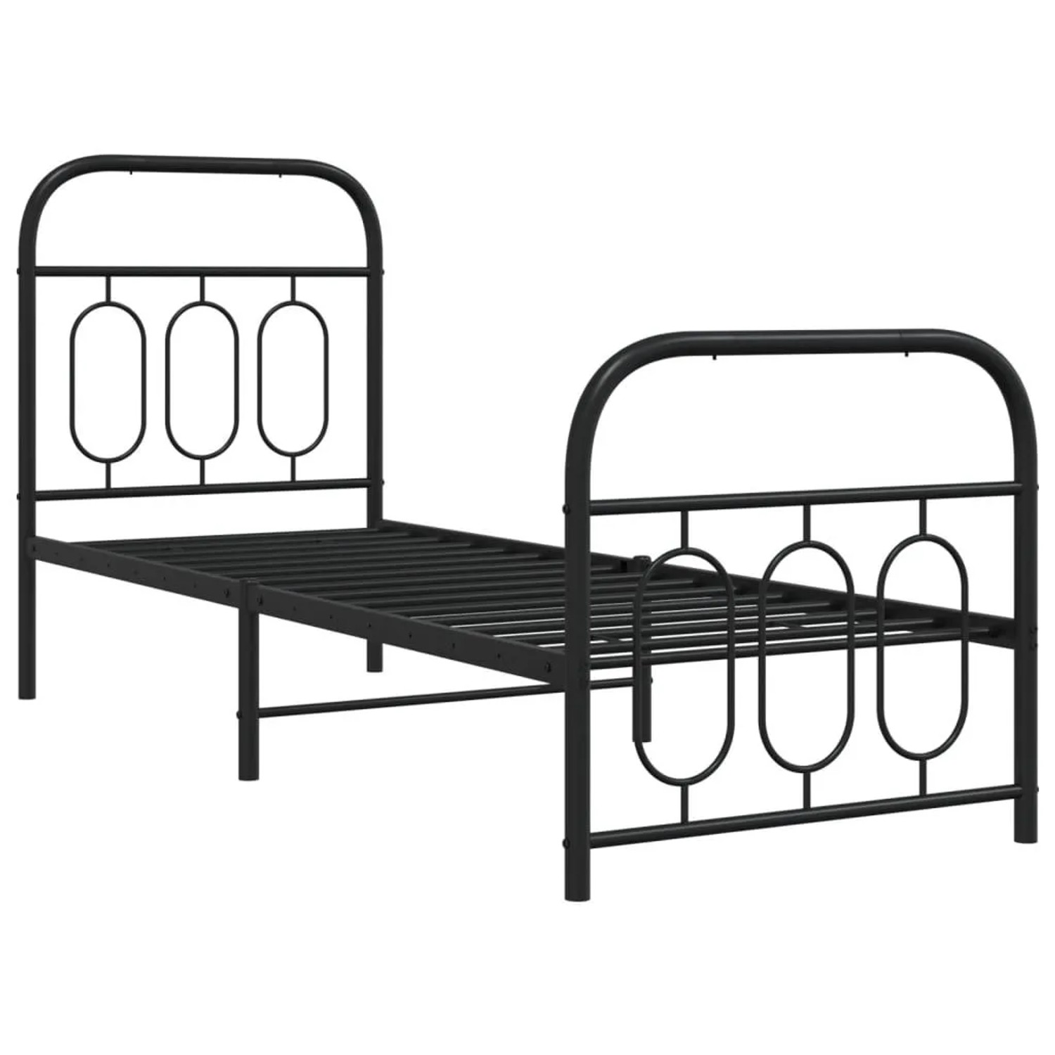 vidaXL Bettgestell mit Kopf- und Fußteil Metall Schwarz 75x190 cm 377125 günstig online kaufen