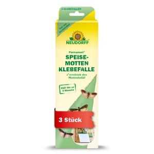 Neudorff Speisemotten-Klebefalle zur Erkennung von Lebensmittelmotten, 3 Stück, insektizidfrei.
