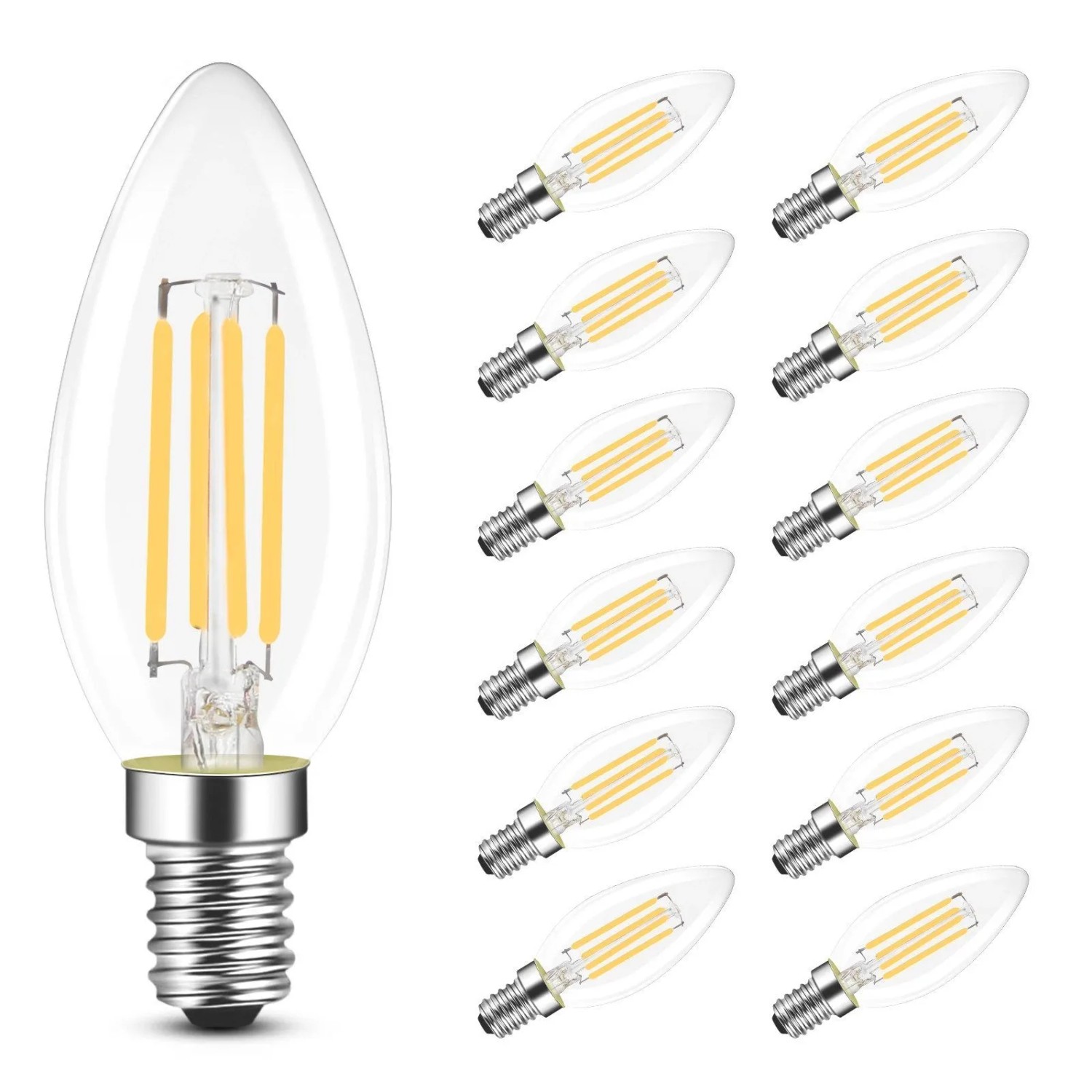 NETTLIFE LED Leuchtmittel aus Glas L4Transparent12er-Set