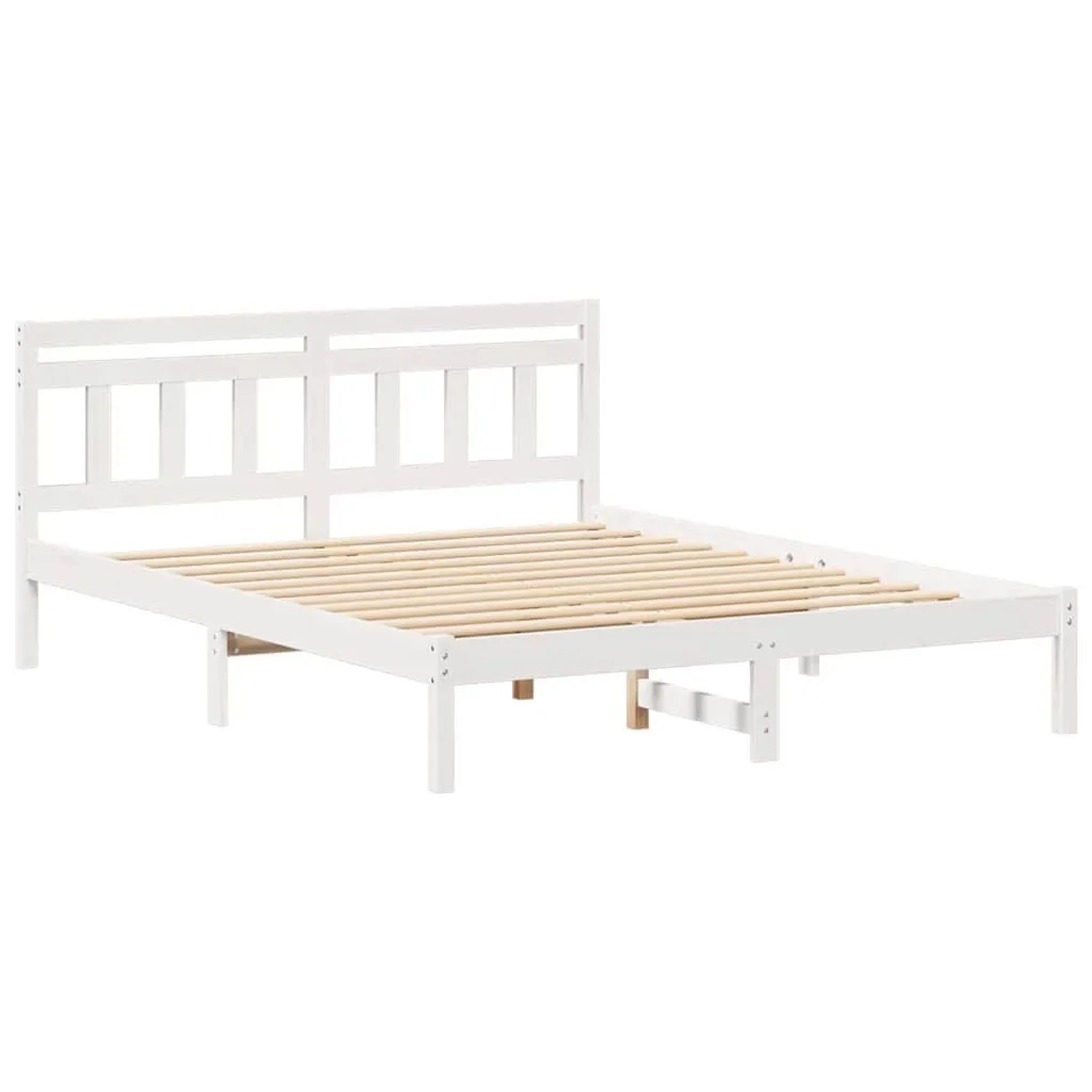 vidaXL Bettrahmen Weiß 160 x 200 cm Massives Kiefernholz 872366
