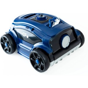 Blau-schwarzer CF Poolroboter CF100CL mit Akku für die automatische Poolreinigung.
