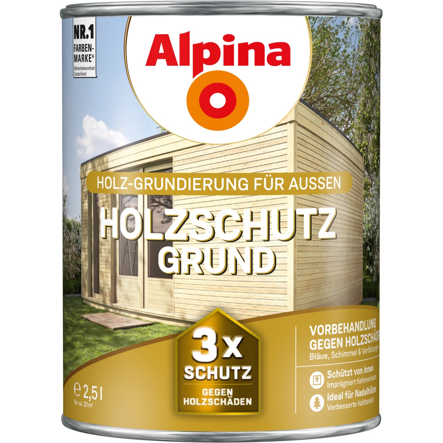 Alpina Holzschutz-Grund Farblos 2,5 Liter