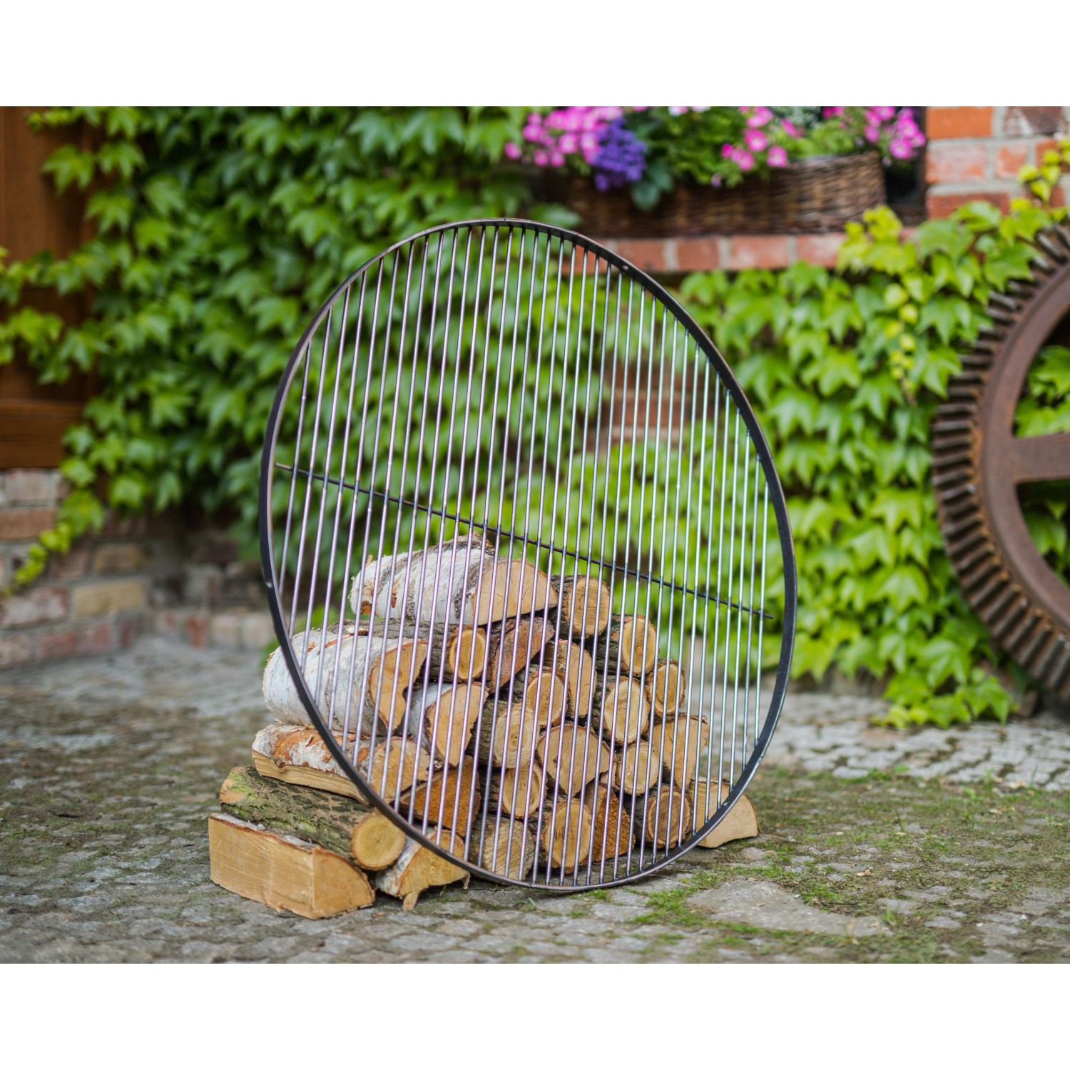 Schwarzer CookKing Grillrost aus Stahl, Ø 70 cm, Zubehör für Schwenkgrill.