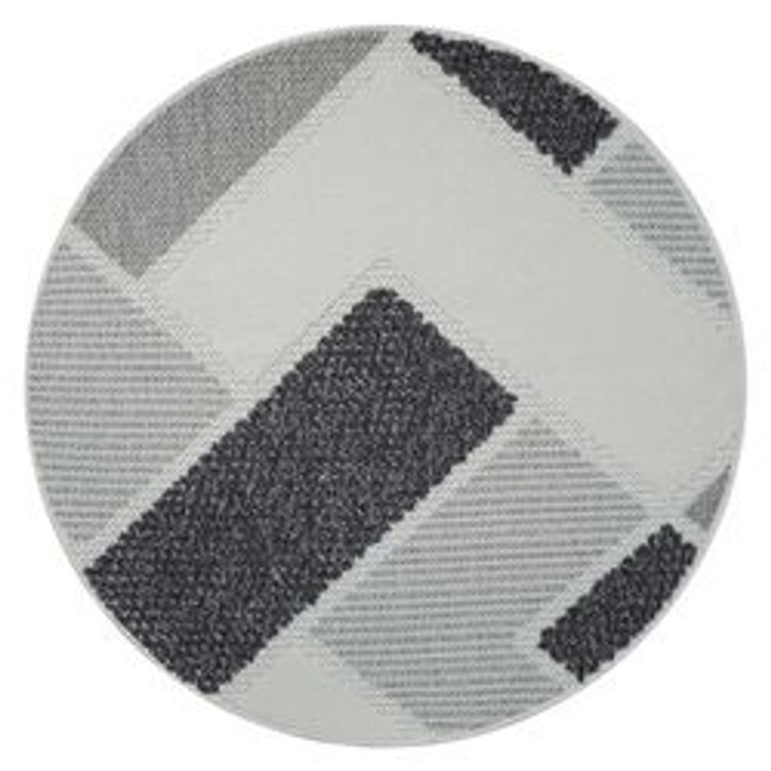 payé Teppich Linda 77 Kurzflor Rund 200x200 cm Grau Geo-Muster