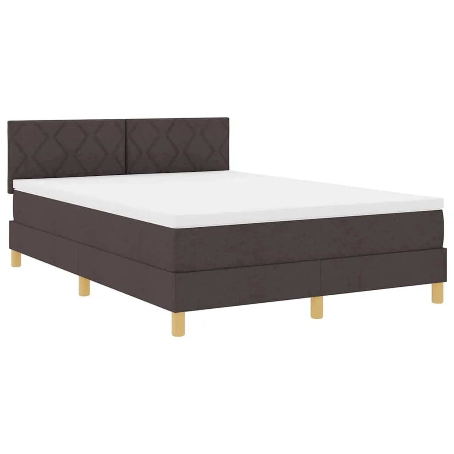 vidaXL Boxspringbett mit Matratze Dunkelbraun 160 x 200 cm Stoff 3339010
