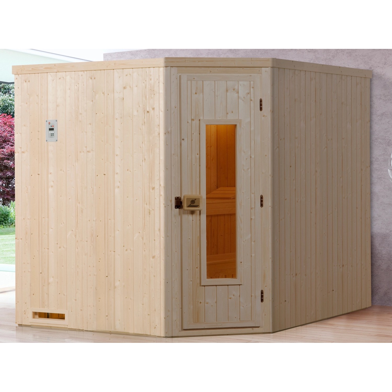 Weka Element-Ecksauna 508 OS Set Gr. 4 mit Holztür günstig online kaufen