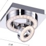 Moderne LED-Deckenleuchte Tim Chrom (17x17 cm) mit drehbarem Leuchtring für stimmungsvolles Licht.