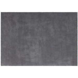 Lalee Kurzflorteppich Velluto 400 in Silber, 80x150 cm. Schlichtes Design, weiche Haptik.