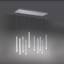 Moderne, 10-flammige LED-Pendelleuchte Bruno aus Aluminium, höhenverstellbar.