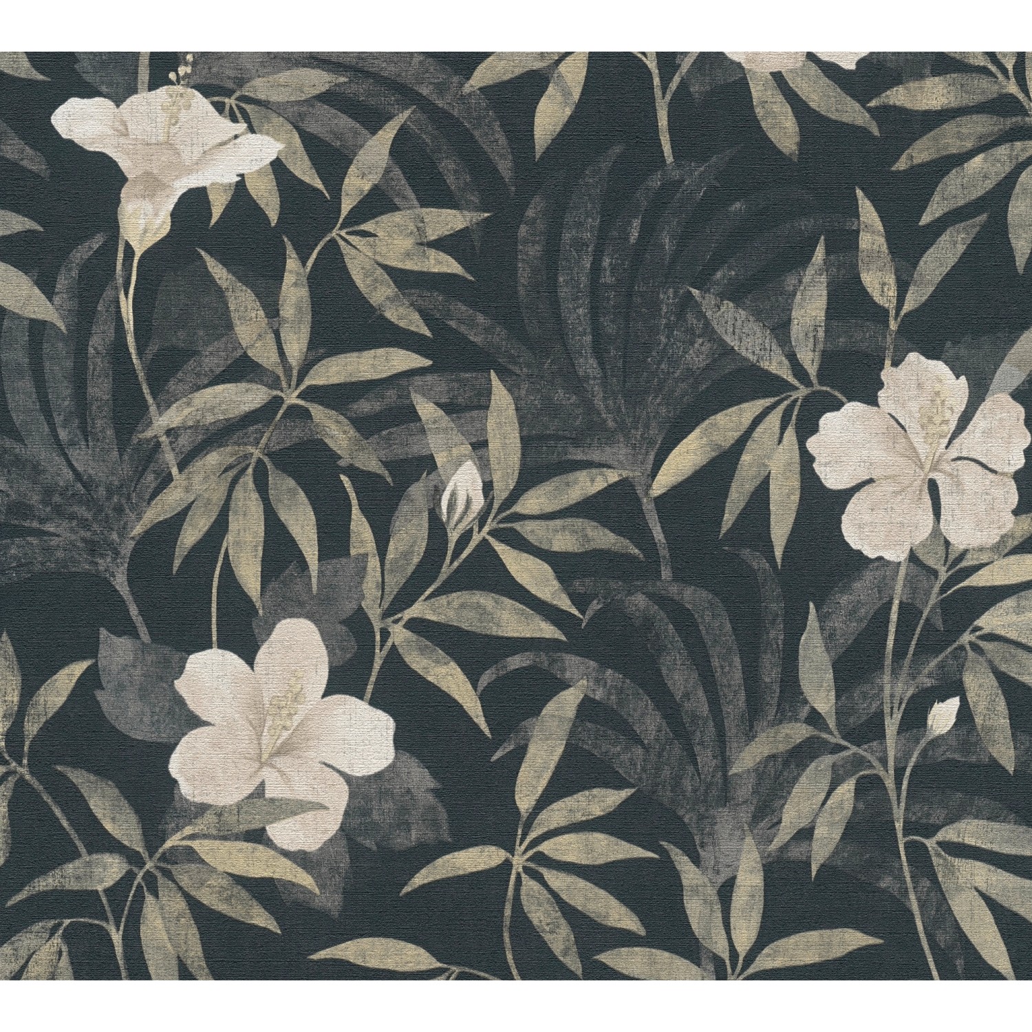 Vliestapete Blumen Dschungel Matt Leicht Strukturiert Braun Grau FSC®