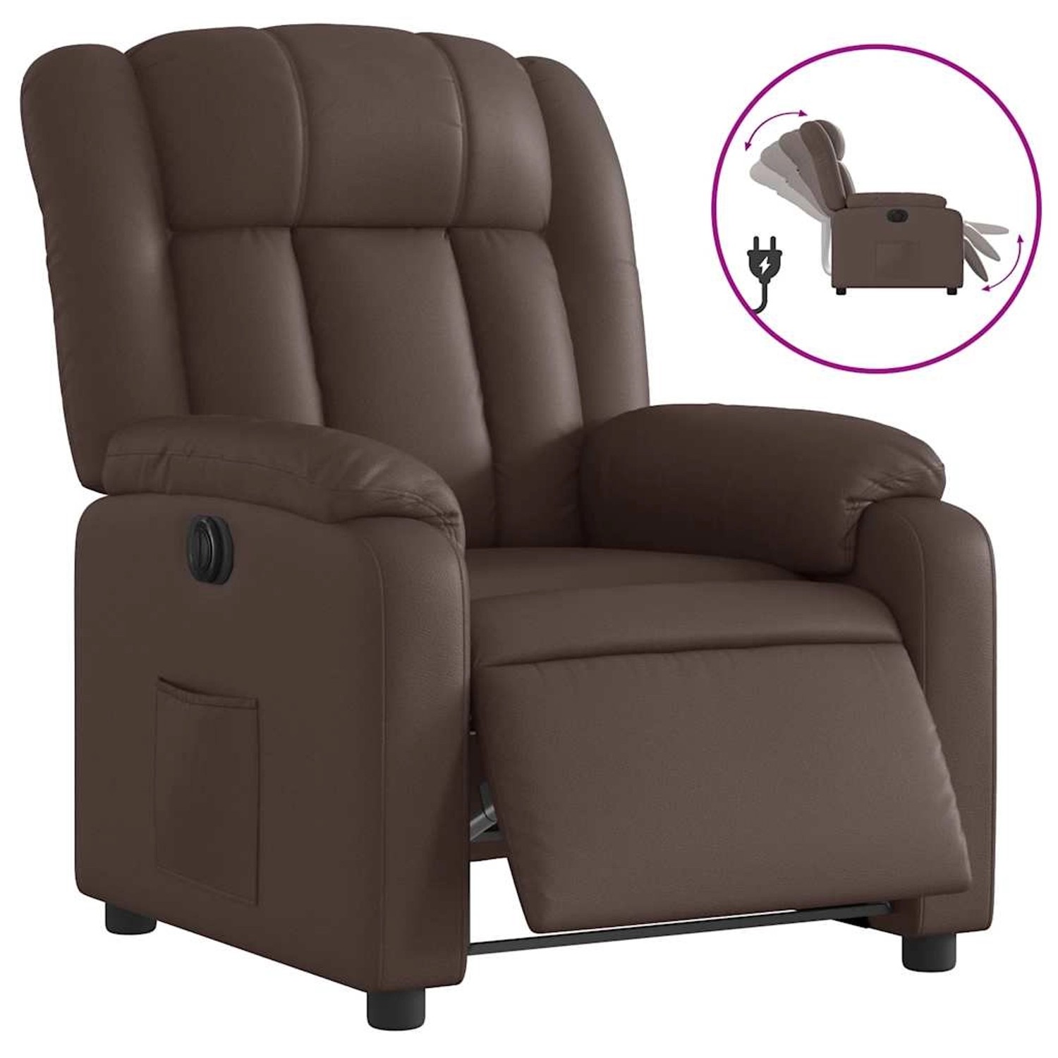 vidaXL Elektrischer Relaxsessel Braun Kunstleder 3205252 günstig online kaufen