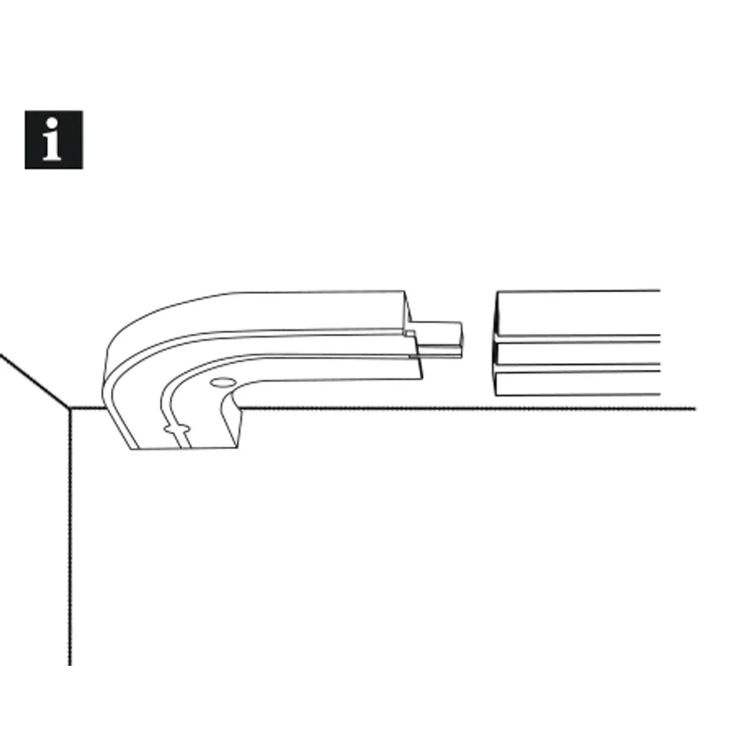 Gardinia Rundbogen GE1, 2er-Pack, weiß, für 1-läufige Gardinenschienen.